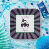 ブー幽霊パープル、ブラック、グリーン誕生日 ペーパープレート (パーティー)