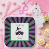 ブー幽霊パープル、ブラック、グリーン誕生日 ペーパープレート (パーティー)