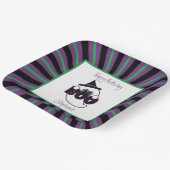 ブー幽霊パープル、ブラック、グリーン誕生日 ペーパープレート (傾斜あり)