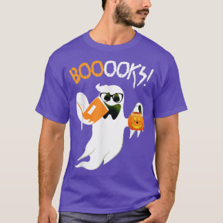 ブー幽霊ブー読ブブックライブラリー先生ハロ Tシャツ