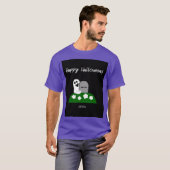ブー幽霊メンズパープルTシャツをのぞく Tシャツ (正面フル)