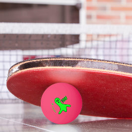 ブー幽霊名前をカスタムするダークオレンジ色のビールで輝く 卓球ボール