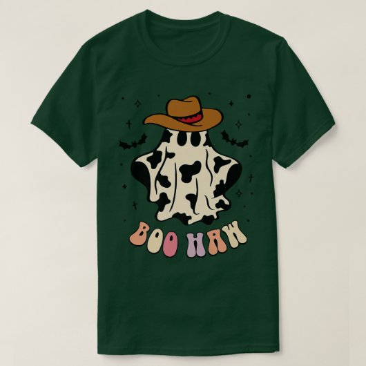 ブー幽霊西カウボーイ女性のカーボーイハおもしろいロウ Tシャツ (デザイン正面)