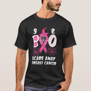 ブー恐怖遠くに乳がん認識度ピンクリボン Tシャツ