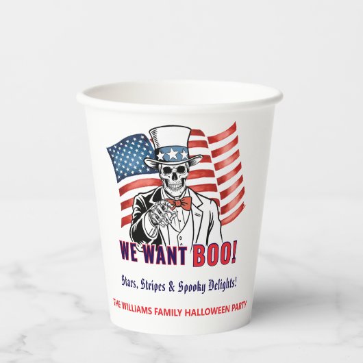 ブー愛国的なハロウィーンの衣装パーティー 紙コップ (正面)
