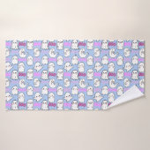 ブー感じ幽霊.b LブルーBG バスタオル (バスタオル)