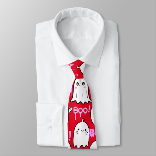 ブー感じGhostly.b Red BG ネクタイ (タイ)