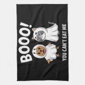 ブー犬や猫食べが可笑しいハロウィーン キッチンタオル (縦)