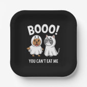 ブー犬や猫食べが可笑しいハロウィーン ペーパープレート (正面)
