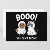 ブー犬や猫食べが可笑しいハロウィーン 招待状 (正面/裏面)