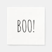 ブー白と黒のミニマリストシンプルのハロウィーン スタンダードカクテルナプキン (正面)