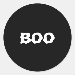 ブー白黒の不気味なハロウィーン ラウンドシール