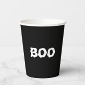 ブー白黒の不気味なハロウィーン 紙コップ (裏面)