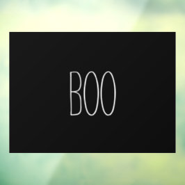 ブー白黒不気味な手書きハロウィーンの装飾 ウィンドウサイン