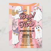 ブー私は2つのグルービーハロウィーン女の子2nd誕生日 招待状 (正面/裏面)