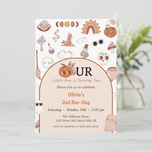 ブー第2誕生日我々の小さなブーは2回転している 招待状 (スタンド正面)
