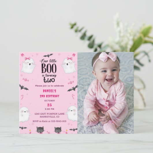 ブー第2誕生日我々の小さなブーは2回転している 招待状 (スタンド正面)