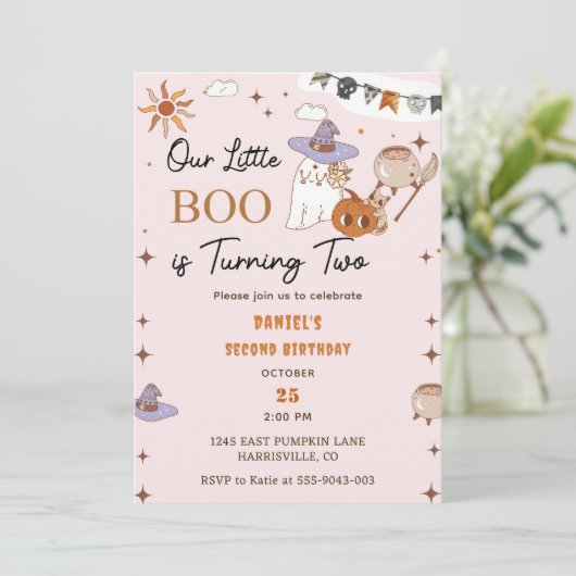 ブー第2誕生日我々の小さなブーは2回転している 招待状 (スタンド正面)