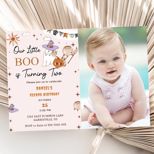 ブー第2誕生日我々の小さなブーは2回転している 招待状