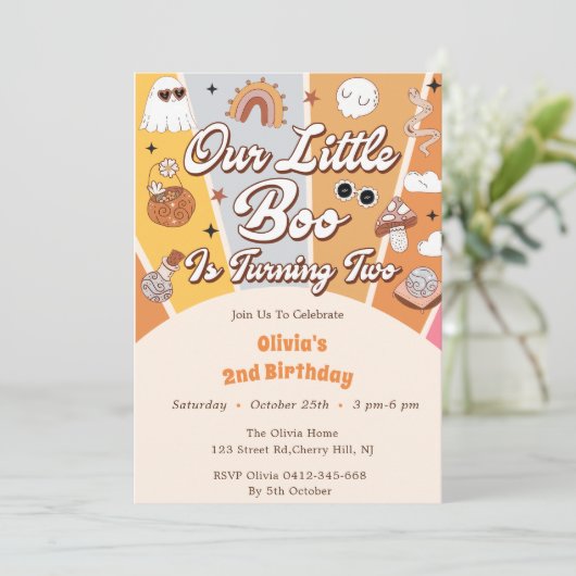 ブー第2誕生日我々の小さなブーは2回転している 招待状 (スタンド正面)