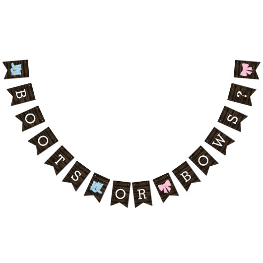 ブー素朴ツまたはボウズの性別がベビーシャワーを明かす バンティングフラッグ (全)