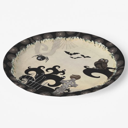 ブー耕耘性ハロウィーンイベントパーティー ペーパープレート (アングル)