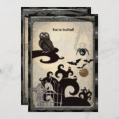 ブー耕耘性ハロウィーンイベントパーティー 招待状 (正面/裏面)