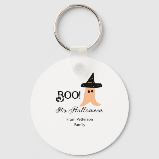ブー苗字オレンジ幽霊からハロウィーン キーホルダー (正面)