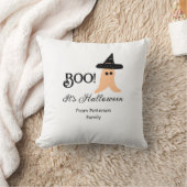 ブー苗字オレンジ幽霊からハロウィーン クッション (ブランケット)