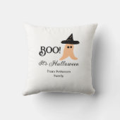 ブー苗字オレンジ幽霊からハロウィーン クッション (裏面)