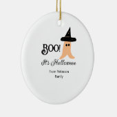 ブー苗字オレンジ幽霊からハロウィーン セラミックオーナメント (右)