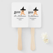 ブー苗字オレンジ幽霊からハロウィーン ハンドファン (正面&裏面)