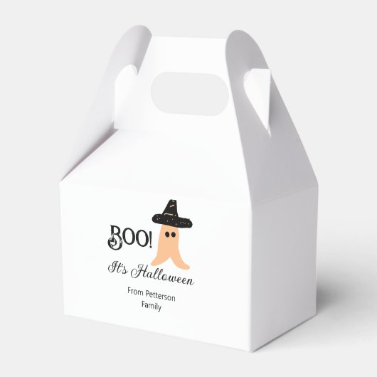 ブー苗字オレンジ幽霊からハロウィーン フェイバーボックス (正面サイド)