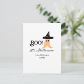 ブー苗字オレンジ幽霊からハロウィーン ポストカード (スタンド正面)