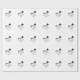 ブー苗字オレンジ幽霊からハロウィーン ラッピングペーパー