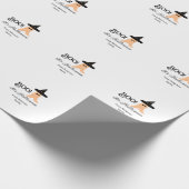 ブー苗字オレンジ幽霊からハロウィーン ラッピングペーパー (角)