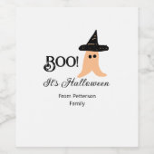 ブー苗字オレンジ幽霊からハロウィーン ワインラベル (シングルラベル)