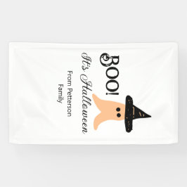 ブー苗字オレンジ幽霊からハロウィーン 横断幕