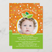 ブー誕生日バッシュパンプキンパーティの招待状 招待状 (正面/裏面)