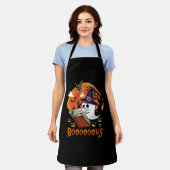 ブー読の本のハロウィーン エプロン (着用した状態)