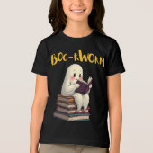 ブー読クワームもっと本の幽霊読ハロウィーン トライブレンドTシャツ (正面)