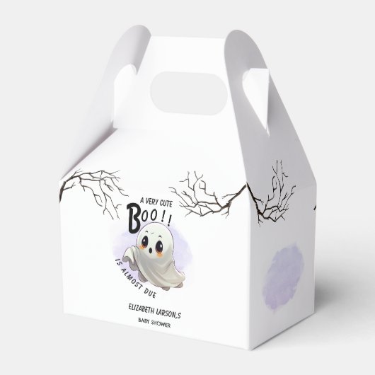 ブー赤ちゃんシャワーハロウィーンをテーマとしたかわいいパーティー フェイバーボックス (裏面サイド)