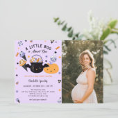 ブー赤ちゃんシャワー少しブーはほとんど起因する写真 招待状 (スタンド正面)