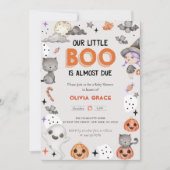 ブー赤ちゃんシャワー私たちの小さなブーはほとんどが原因 招待状 (正面)