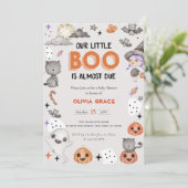 ブー赤ちゃんシャワー私たちの小さなブーはほとんどが原因 招待状 (スタンド正面)