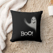 ブー隠しおもしろいピーカボ怖いハロウィーン クッション (ブランケット)