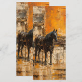 ブー雄大な馬イン抽象芸術夕日 メニュー (正面/裏面)