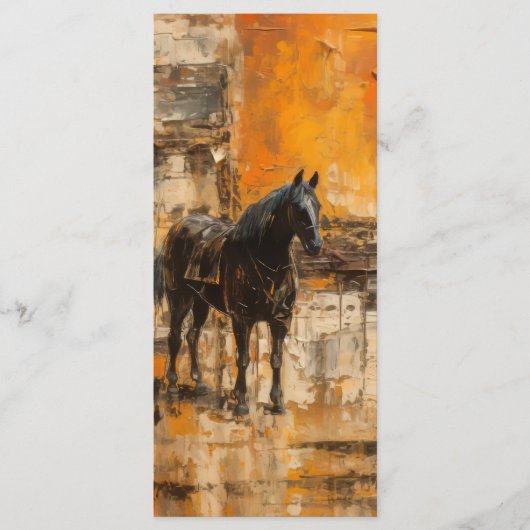 ブー雄大な馬イン抽象芸術夕日 メニュー (正面)