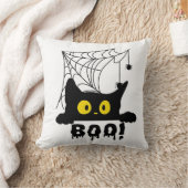 ブー黒猫クモの巣 クッション (ブランケット)