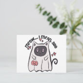 ブー黒猫ハロウィンって意味 シーズンポストカード (スタンド正面)